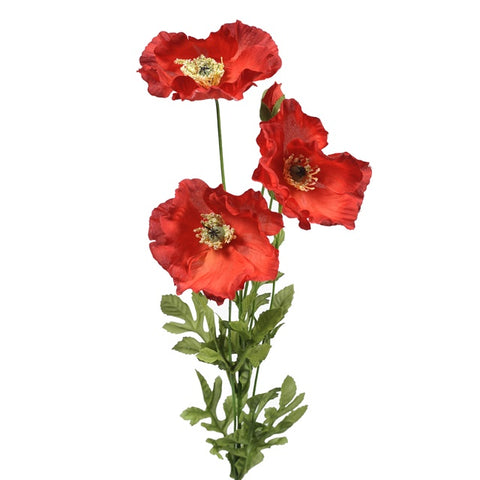 POPPY RED 3 HEADS + 2 BUDS