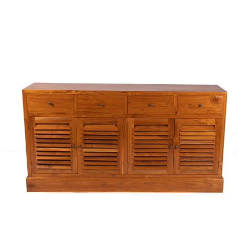 FLAT EDGE SPANISH LOUVRE 4 DOOR 4DRWS HONEY TEAK