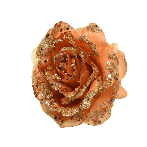 ROSE ON CLIP TERRA BROWN