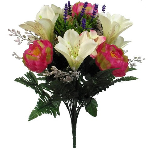 LILY/PEONY BUSH IVORY/LAVENDER/PINK