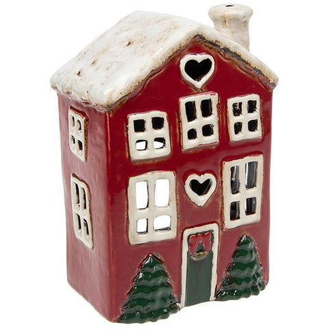 VILLAGE POTTERY XMAS HEART HOUSE TREE