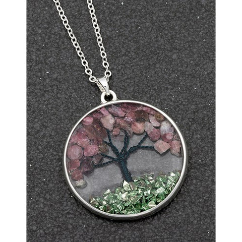 324584 TREE OF LIFE SP ROUND NECKLACE AMETHYST
