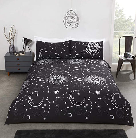 CELESTIAL BLACK/SILVER KING + 2 PILLOWCASES
