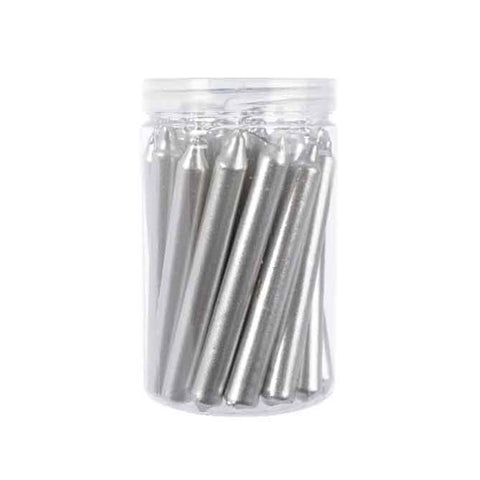 22X SMALL SILVER METALLIC CANDLES