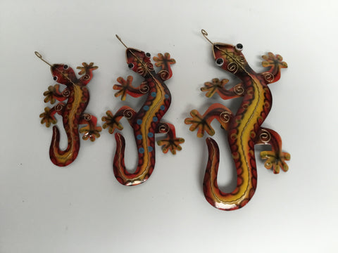 SET OF 3 GECKOS ORANGE