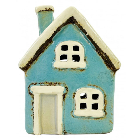 5754 CERAMIC BLUE TEALIGHT COTTAGE