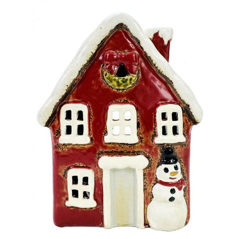 TEALIGHT SNOWMAN COTTAGE
