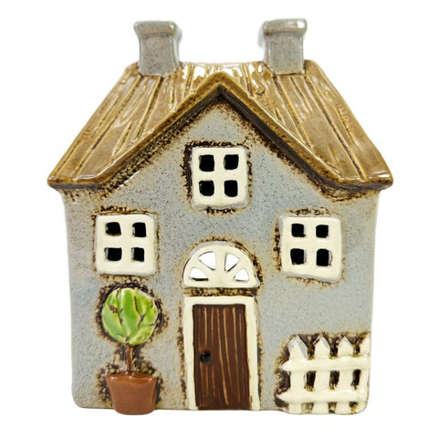 TEALIGHT PICKET FENCE COTTAGE GREY