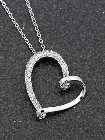*204560 LOOPED PP HEART NECKLACE
