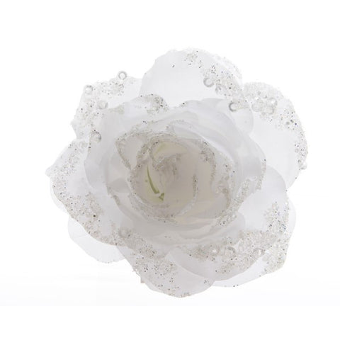 ROSE ON CLIP WHITE