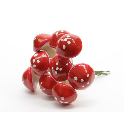 12 X MEDIUM RED MUSHROOMS