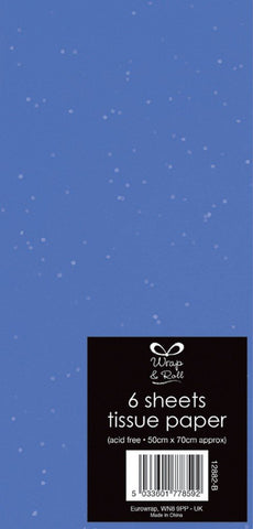 TISSUE DARK BLUE GLITTER X 6SHEETS