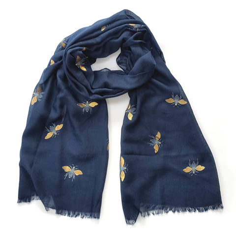 SCARF LITTLE REMO GLITTER BEE NAVY