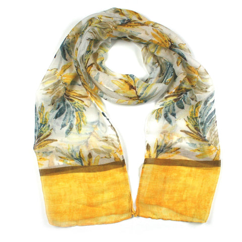 SCARF LALLANGE SUMMER FLOWERS YELLOW