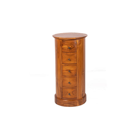 CYLINDER 80CM 5 DRAWER HONEY