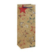 KRAFT STARS BOTTLE GIFT BAG