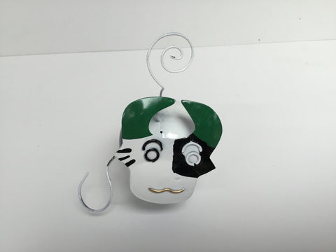 METAL BLACK AND WHITE COW WITH HANGER