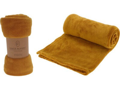 BLANKET FLEECE YELLOW 125X150CMS