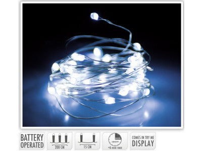 LED 132 SILVER WIRE BLUE WHITE