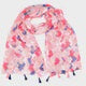 *SCARF FEULEN MELEE WITH HEARTS PINK 80X180CMS