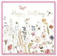 CARD WILD MEADOW WHITE HAPPY BIRTHDAY