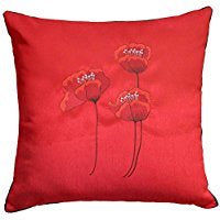 POPPIES RED CUSHION LARGE COMPLETE