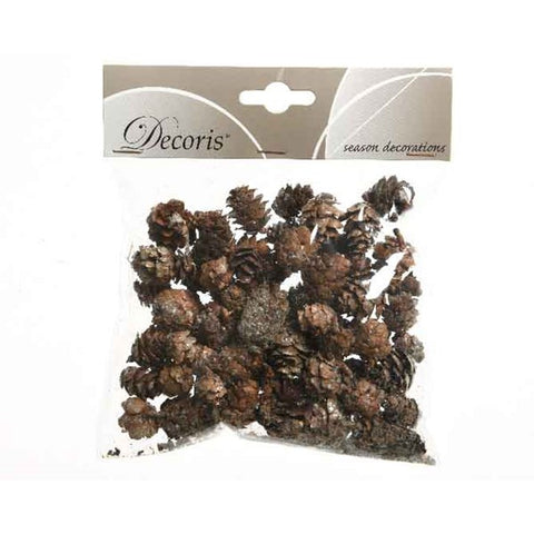SMALL NATURAL PINECONES WITH GLITTER 45GMS
