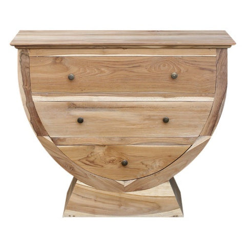 3 DRAWER HALF ROUND W/W