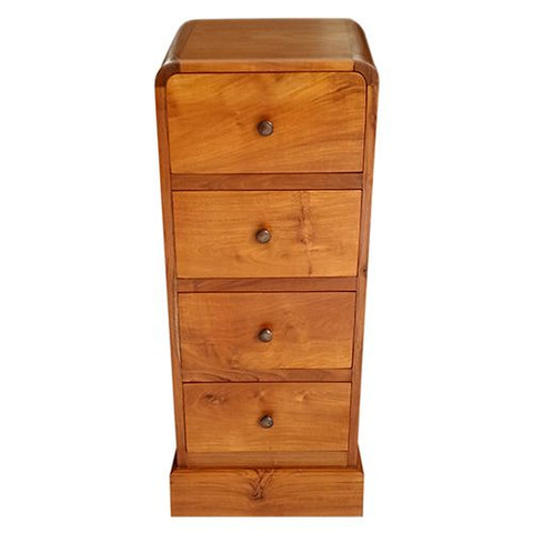 4 DRAWER PILLAR 80CMS HONEY TEAK