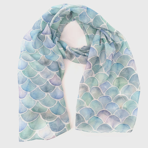 SCARF SCALLOPS POMACLE BLUE/LILAC
