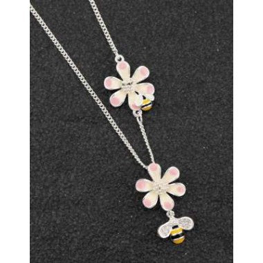 *294532 HAND PAINTED ODD BEES NECKLACE