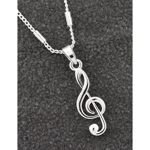 209565 MUSIC COLLECTION SP CONTEMP CLEF NECKLACE