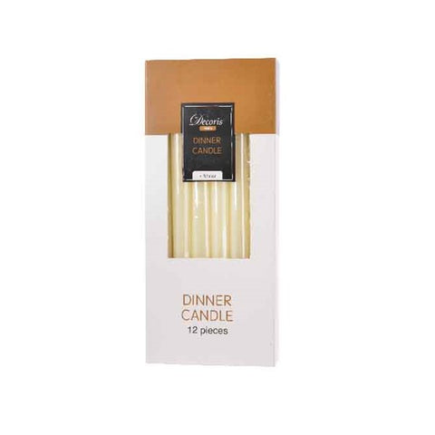 12X DINNER CANDLES  IVORY