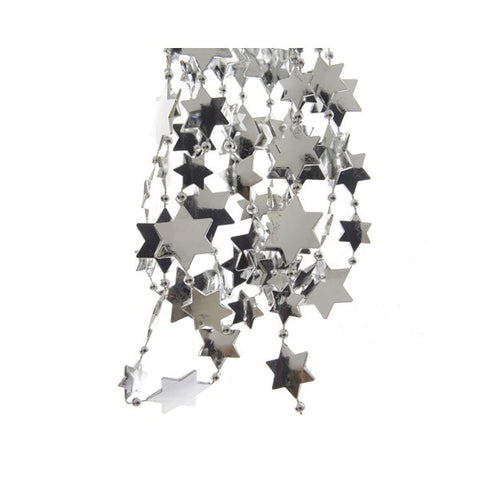 BEAD/STAR GARLAND SILVER 2.7MTS