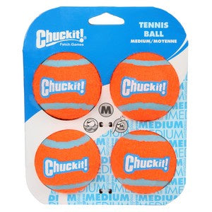 CHUCKIT TENNIS BALL 4 PACK MED 6.5CM