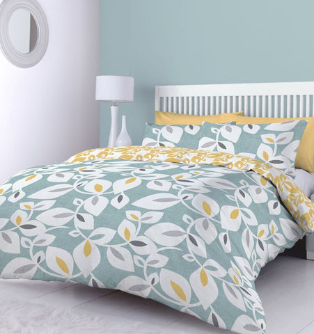 INGA LEAF TEAL SINGLE + 1 PILLOWCASE