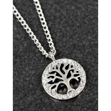 299452 PAVE TREE OF LIFE CIRCLE NECKLACE